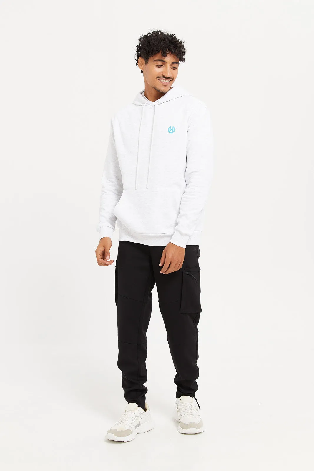 Men Ecru Basic Hoodie