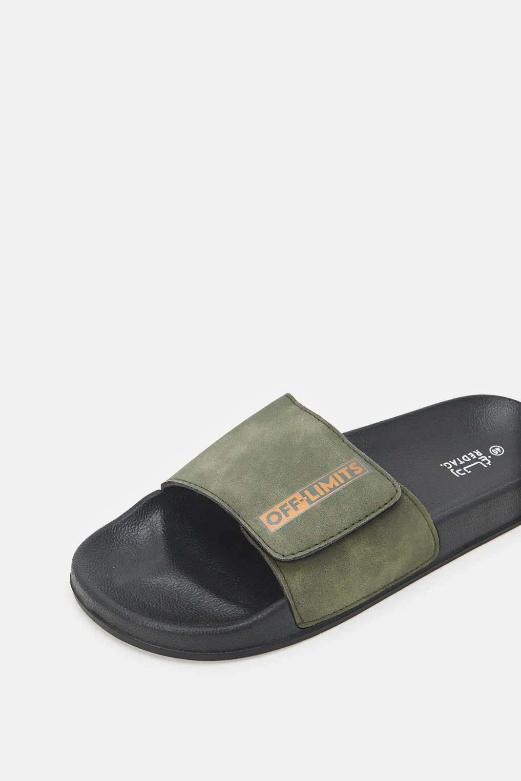 Men Grey Velcro Slide