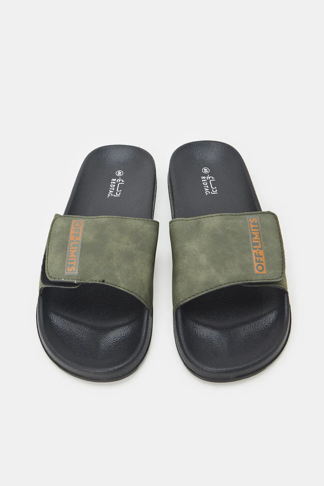 Men Grey Velcro Slide