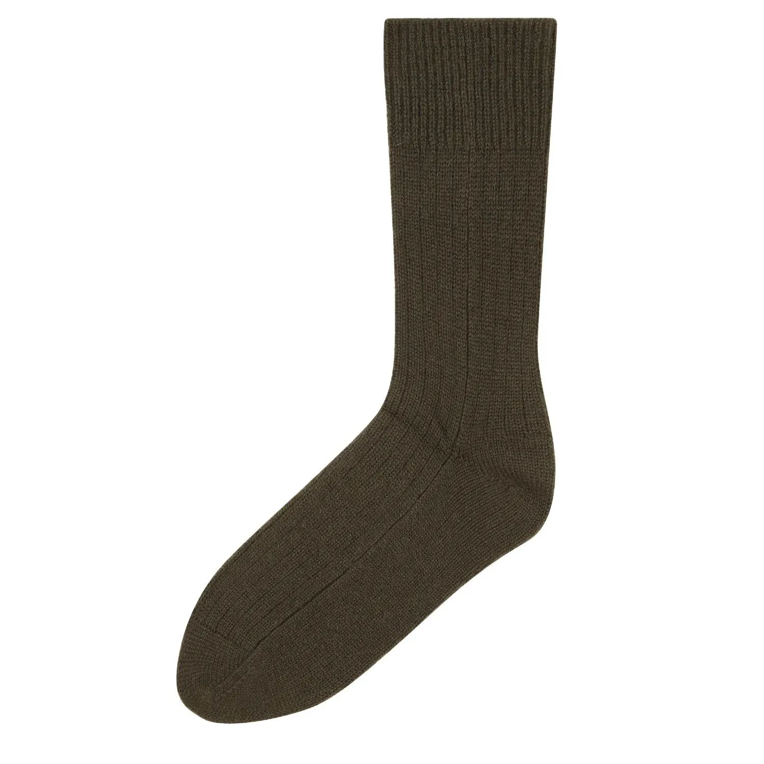 Mens Cashmere Socks in Duffel Green