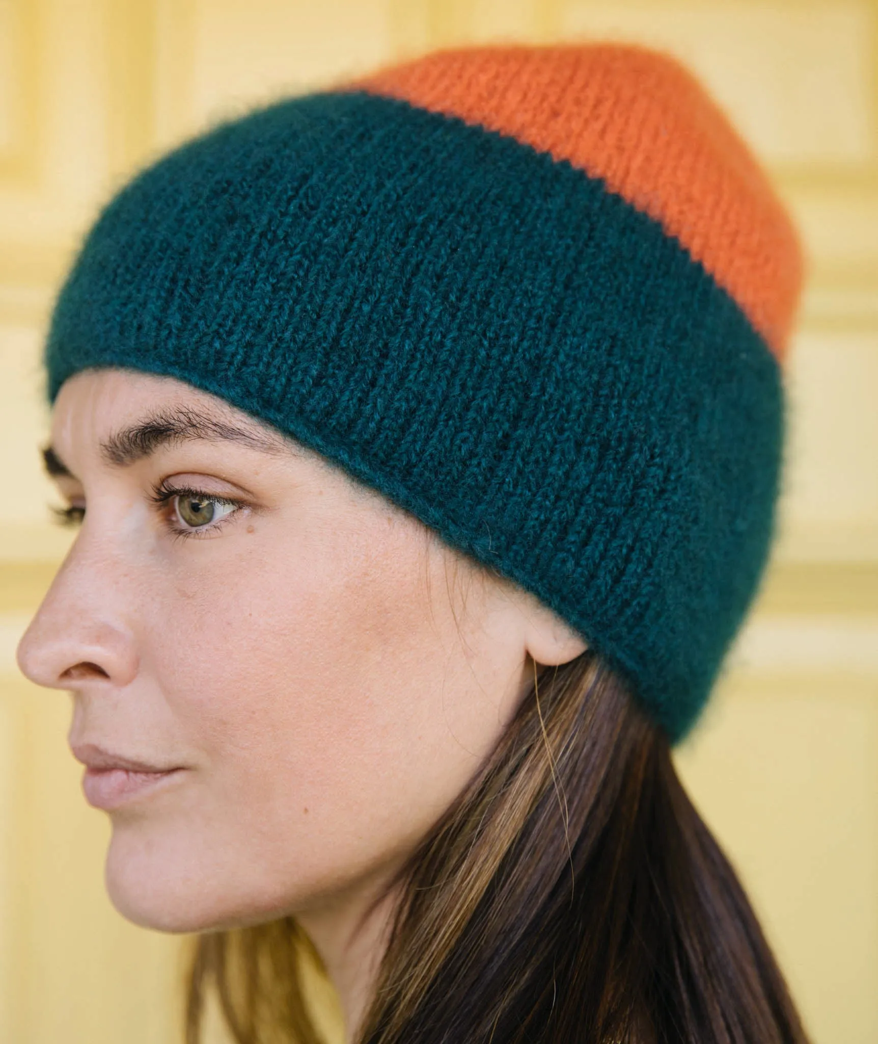 Minimalist Hat: Color-Blocked Version Using Lang Cashmere Light