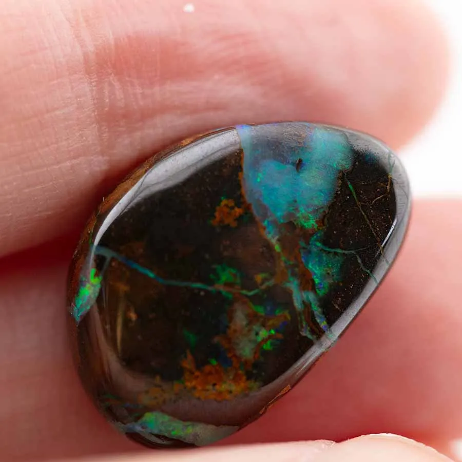 Natural Australian Boulder Opal Loose Gemstone Blue& Green 13.48 ct