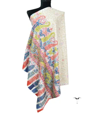 off white kalamkari Pashmina shawl 8632