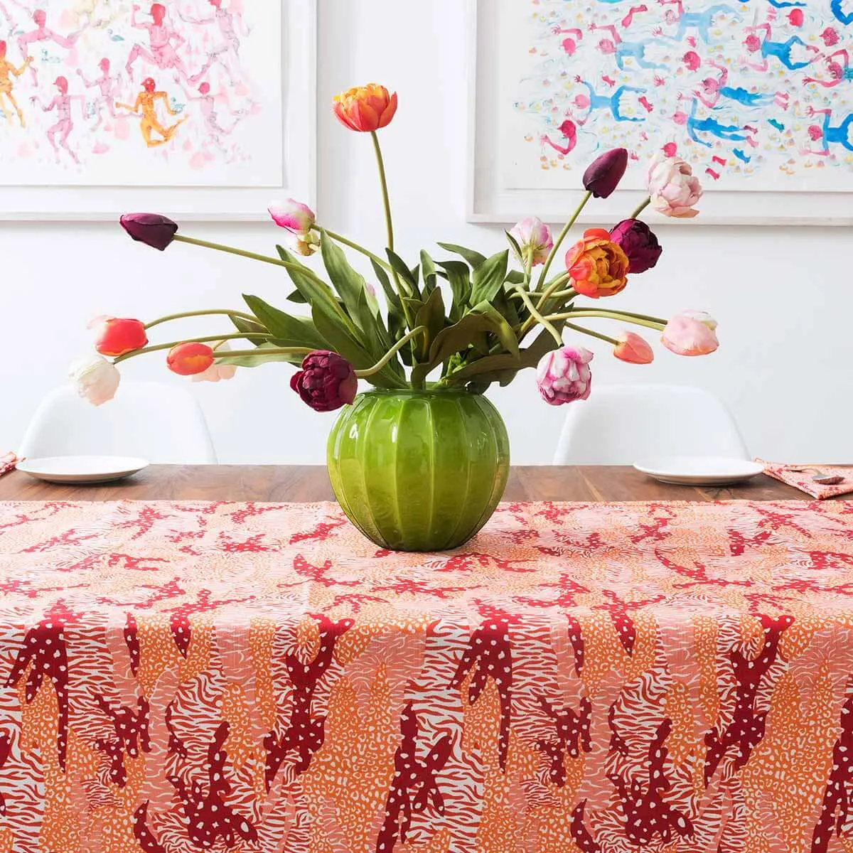 Orange Big Cat Camo Table Cloth