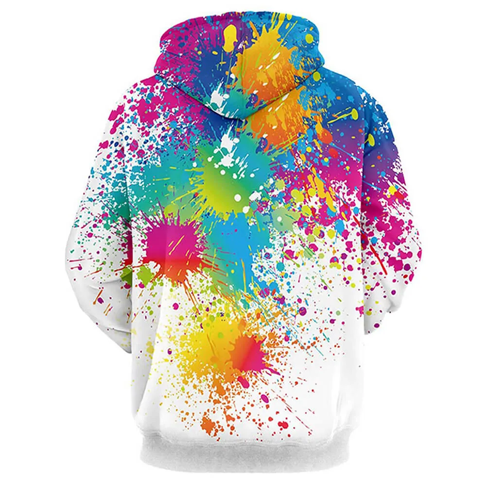 Paint Splatter White Hoodie