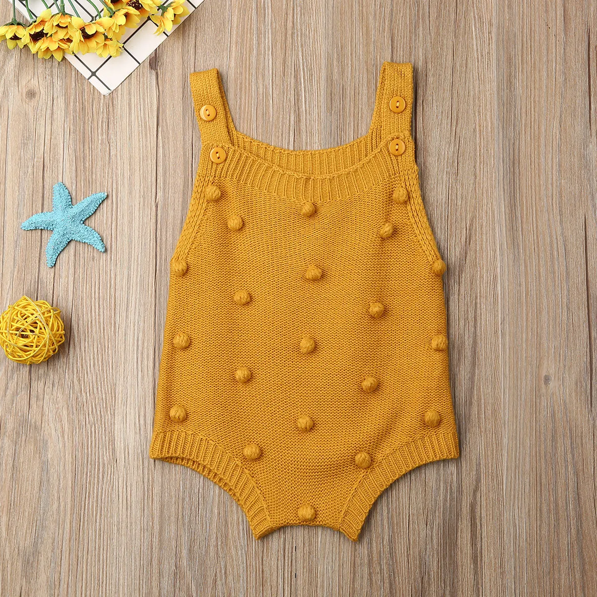 Pom Pom Baby Knitted Romper