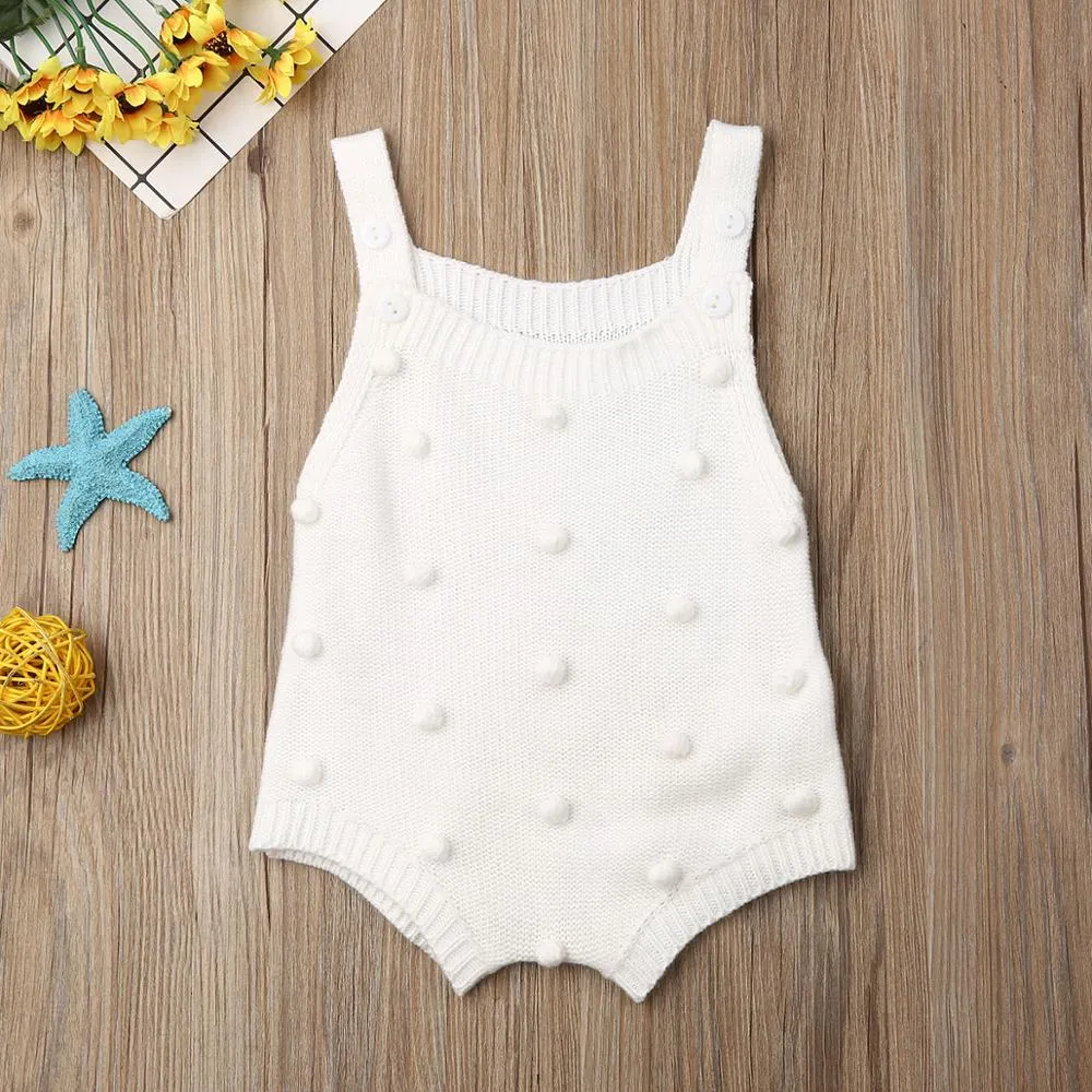 Pom Pom Baby Knitted Romper