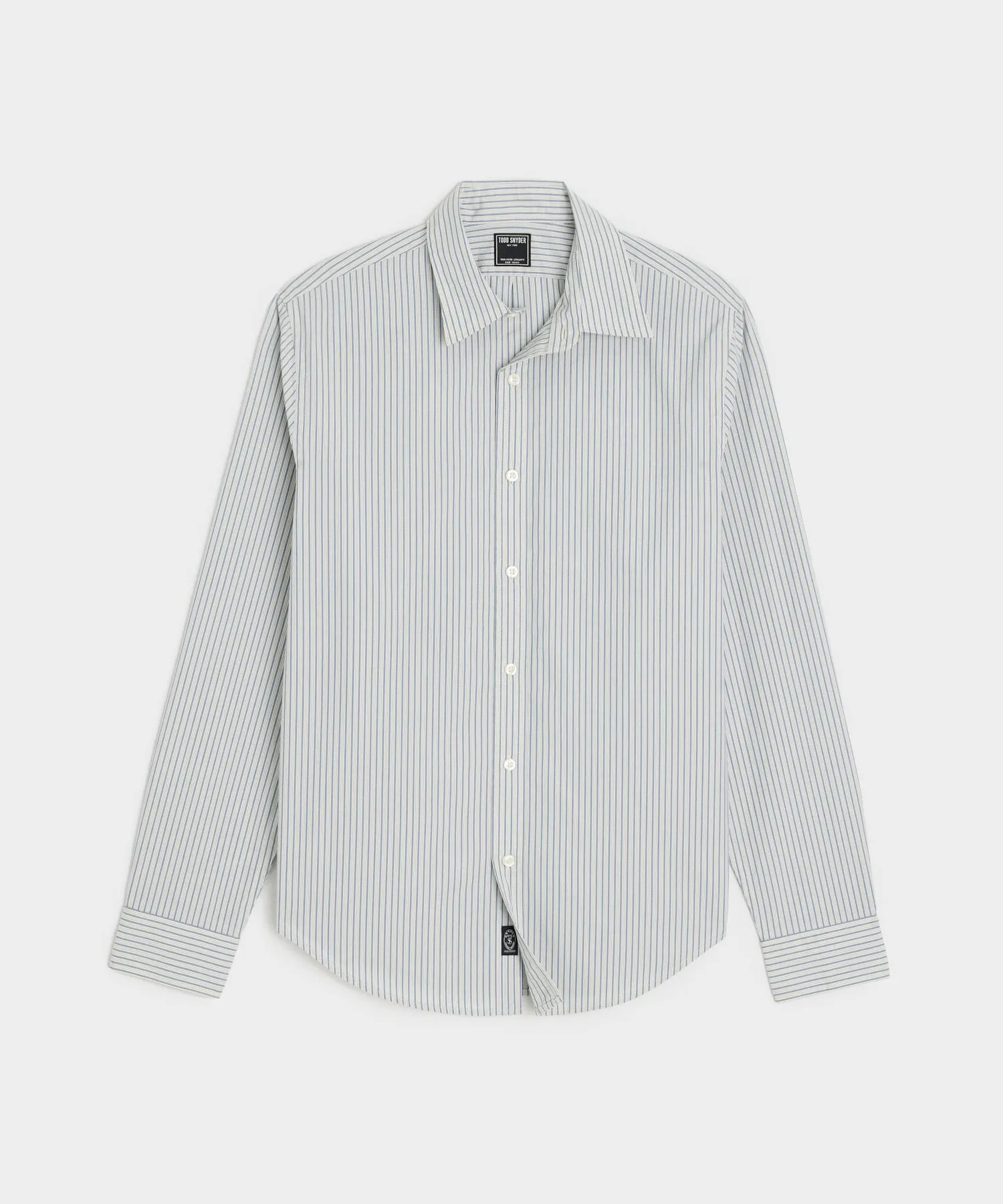 Poplin Sport Shirt in Blue Triple Stripe