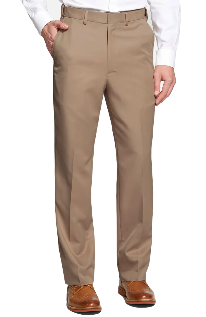 Prime Poplin<br>Flat Front<br>Taupe<br>Regular Rise