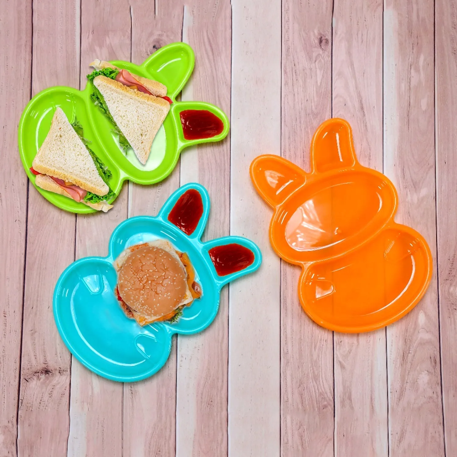 Rabbit Shape Dish 6 pcs For Kids (multicolor)