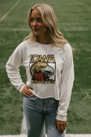 Retro Brand x Blond Genius - Iowa Rose Cropped Sweatshirt in White