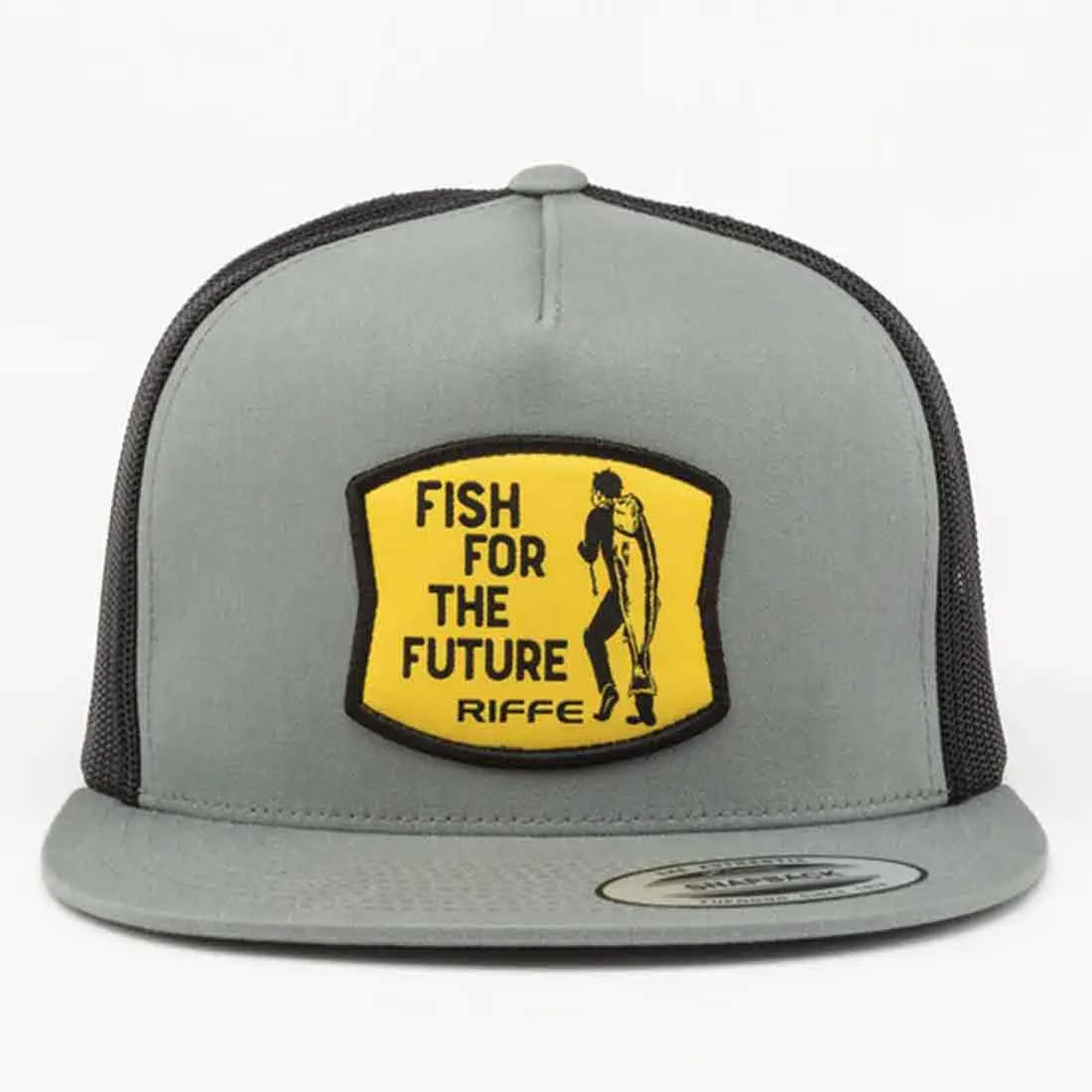 Riffe Future Fish Gray Snapback Trucker Mesh Hat