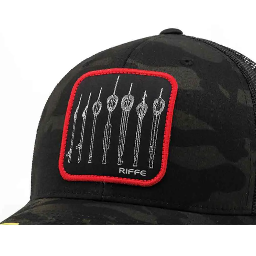 Riffe The Lineup Black Camo Snapback Trucker Mesh Hat