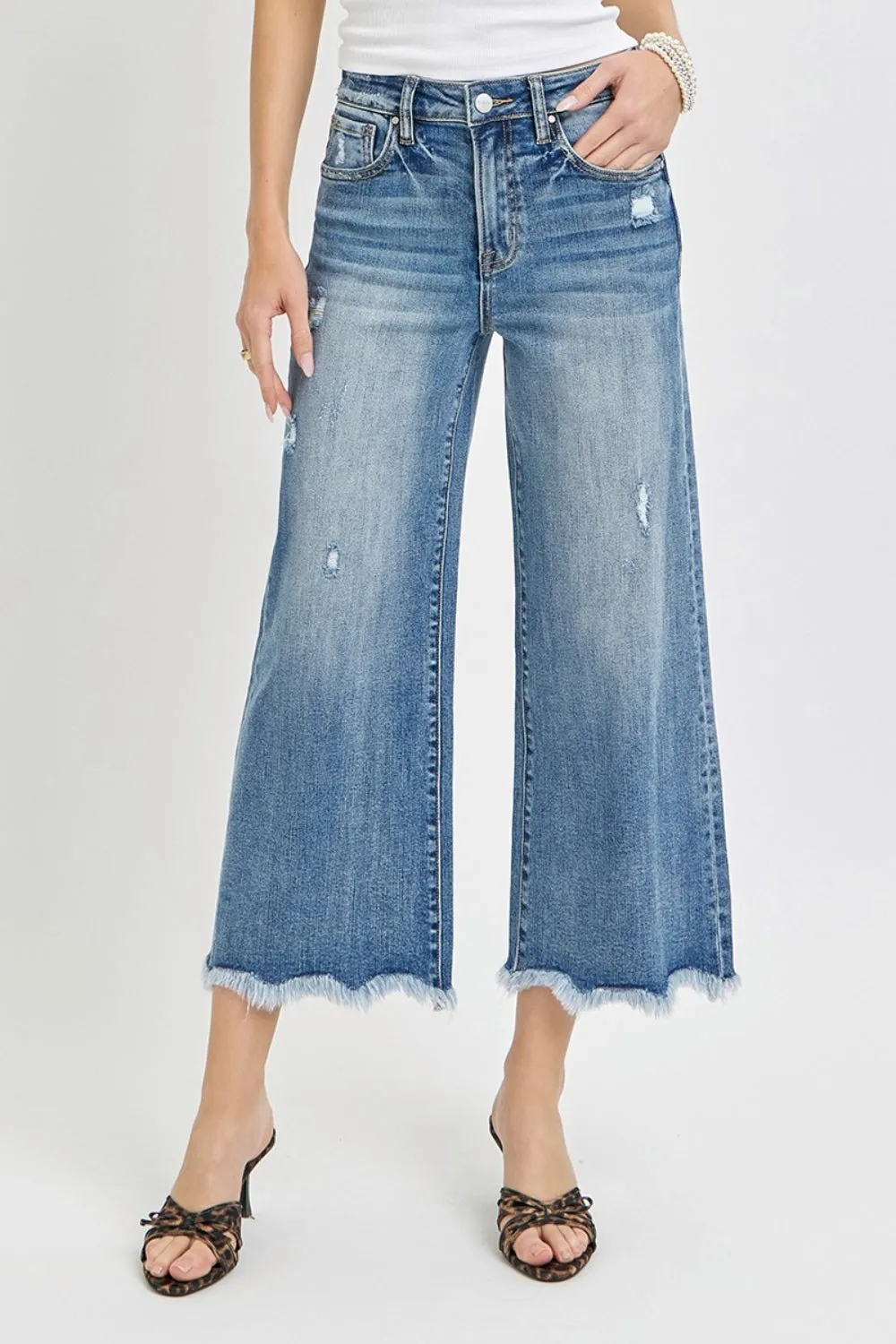 Risen High Rise Cropped Flare Jeans