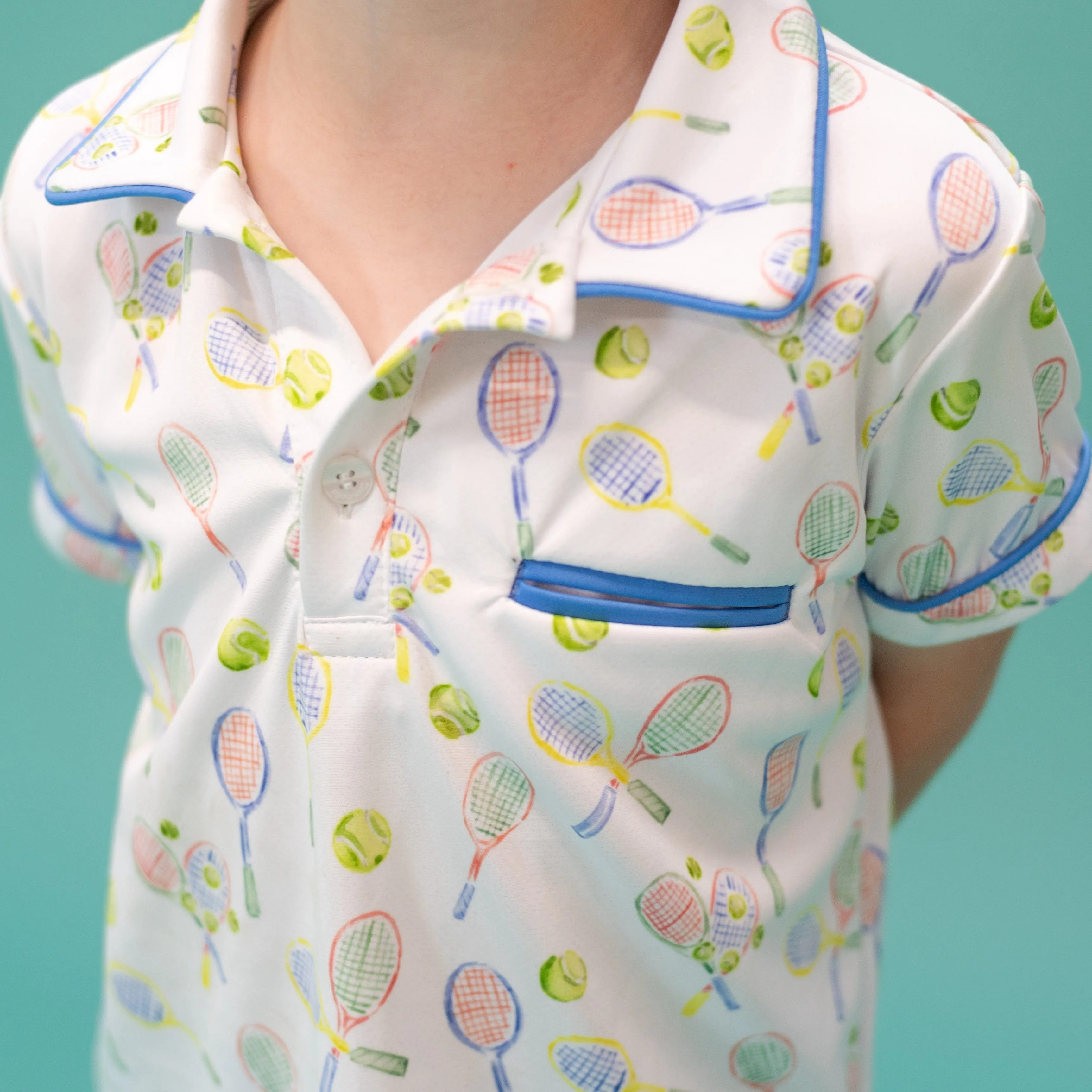 Roger Boy Polo Shirt - Racket Print