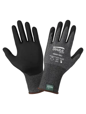 Samurai Glove® Salt-and-Pepper Cut Resistant Coated Touch Screen Gloves Made with 21-Gauge Tuffalene® Platinum - CR921