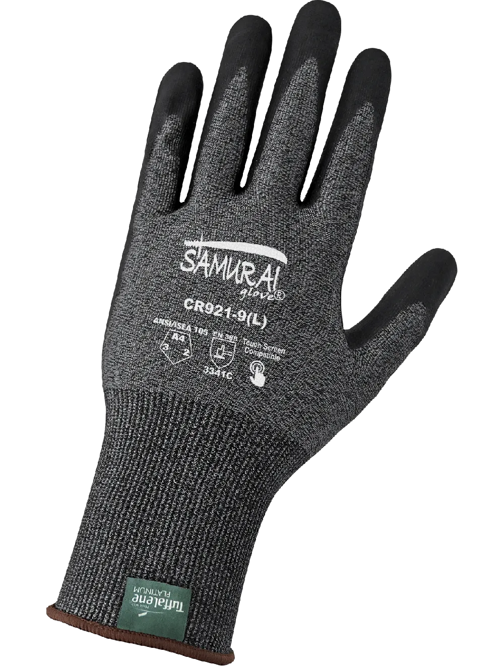 Samurai Glove® Salt-and-Pepper Cut Resistant Coated Touch Screen Gloves Made with 21-Gauge Tuffalene® Platinum - CR921