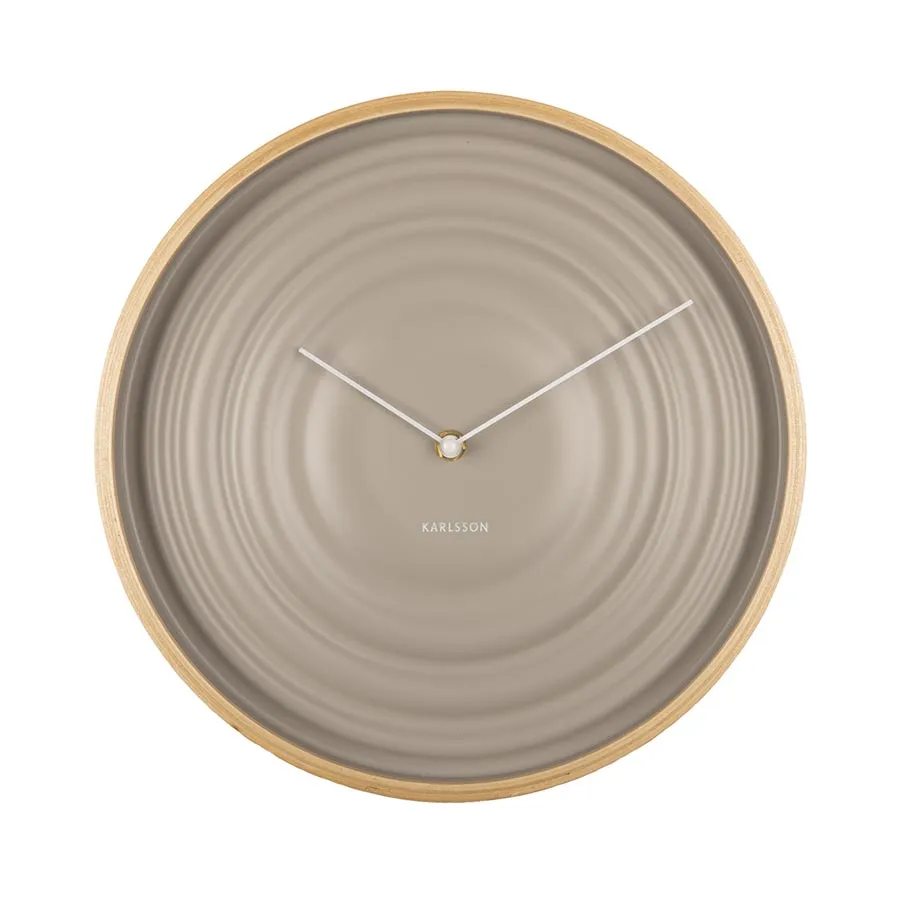 Scandi Ribble Clock – Warm Grey (31cm)