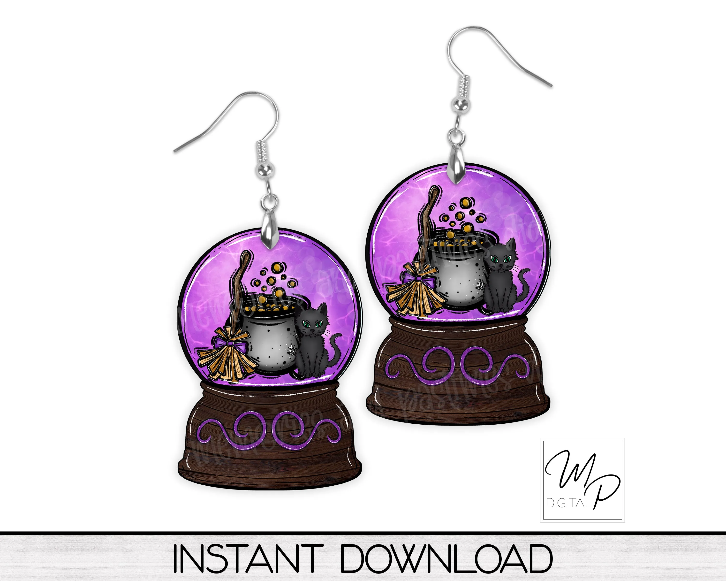 Season of Snow Globes PNG BUNDLE, Digital Download for Sublimation of Earrings, Signs