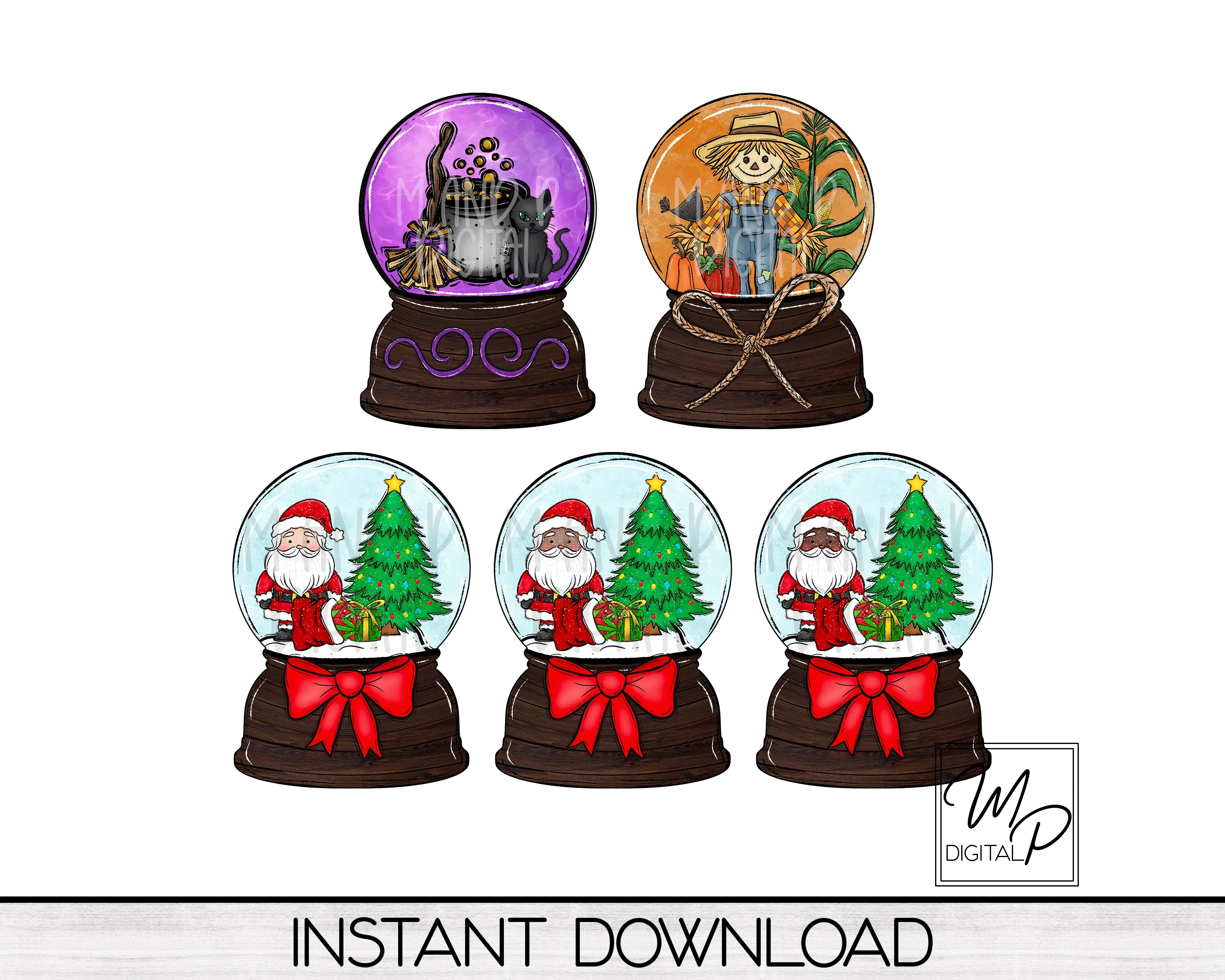 Season of Snow Globes PNG BUNDLE, Digital Download for Sublimation of Earrings, Signs