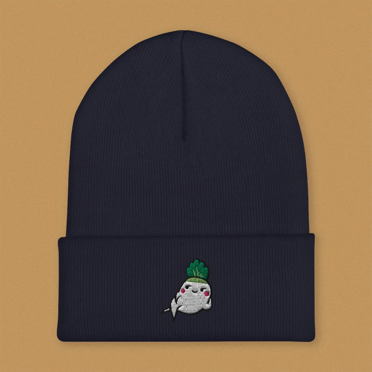 Seductive Daikon Radish Embroidered Beanie