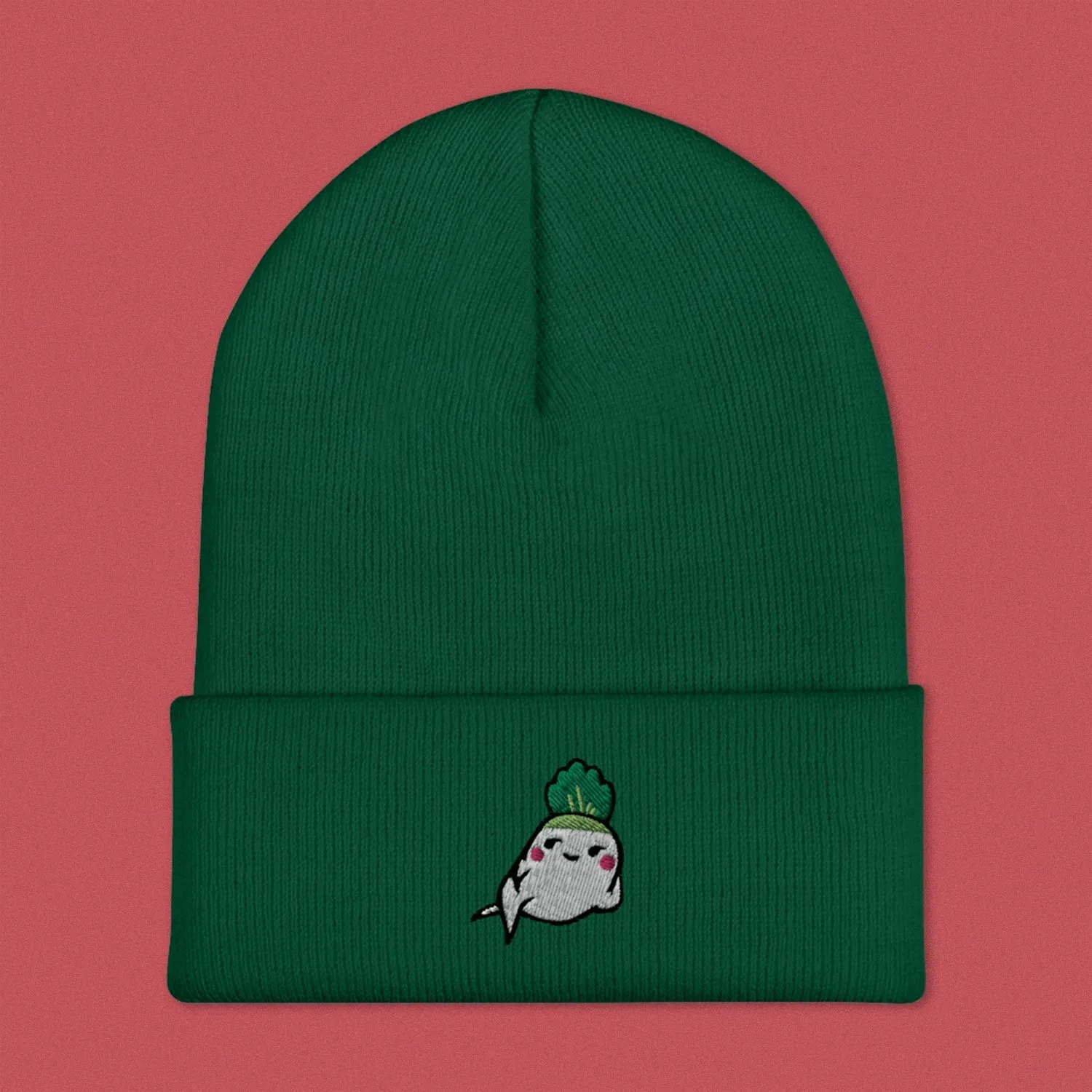 Seductive Daikon Radish Embroidered Beanie