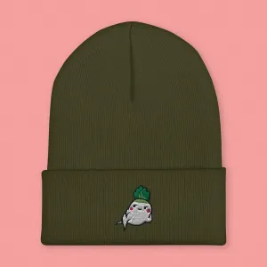 Seductive Daikon Radish Embroidered Beanie