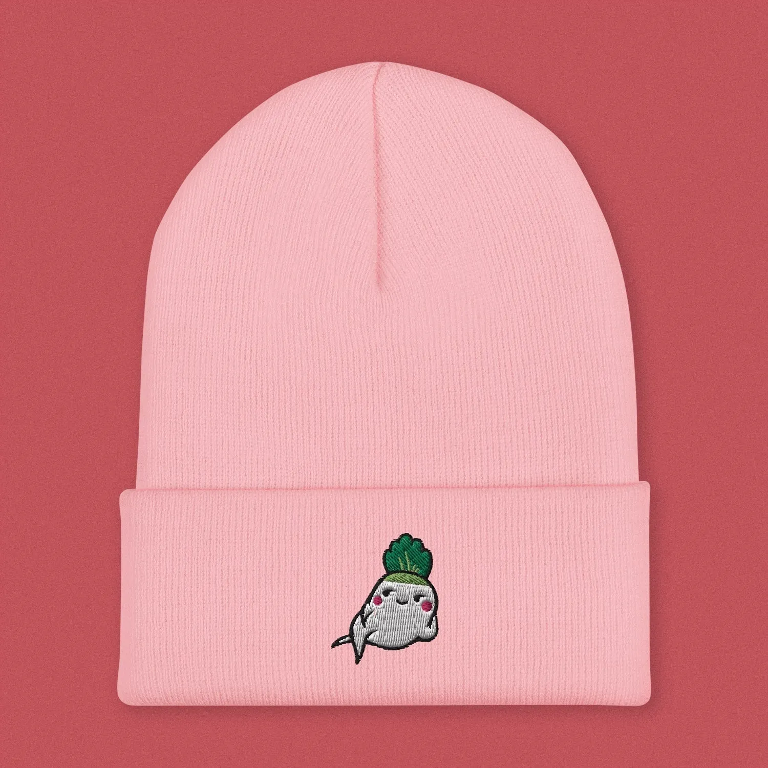 Seductive Daikon Radish Embroidered Beanie