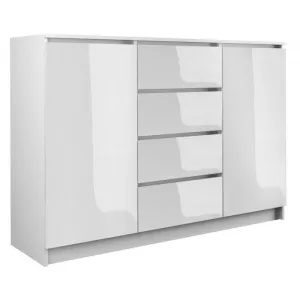 SIDEBOARD 2 4 120CM WHITE/WHITE GLOSS