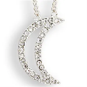 Silver Brass Chain Pendant with Top Grade Crystal in Clear for Women Style SNK13