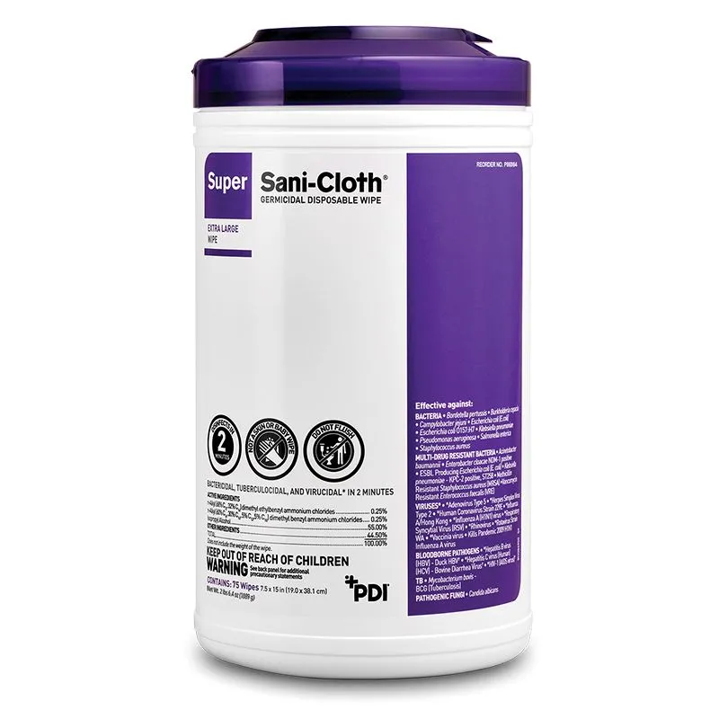 Super Sani-Cloth Germicidal Wipe 75ct Tub