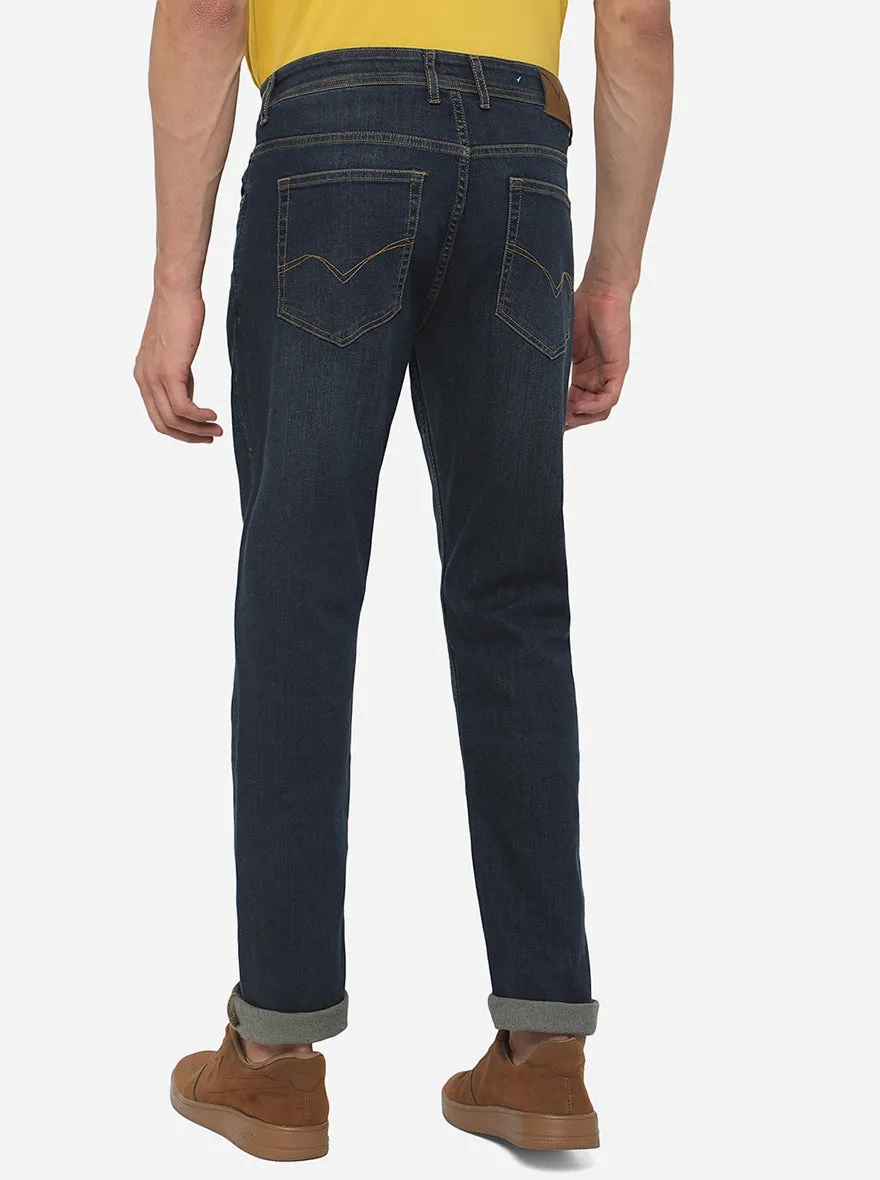 Tinted Blue Washed Straight Fit Jeans | JadeBlue