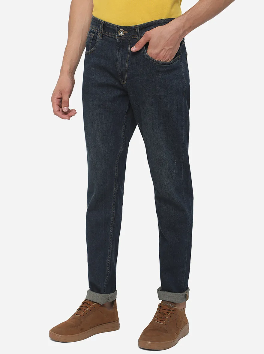 Tinted Blue Washed Straight Fit Jeans | JadeBlue