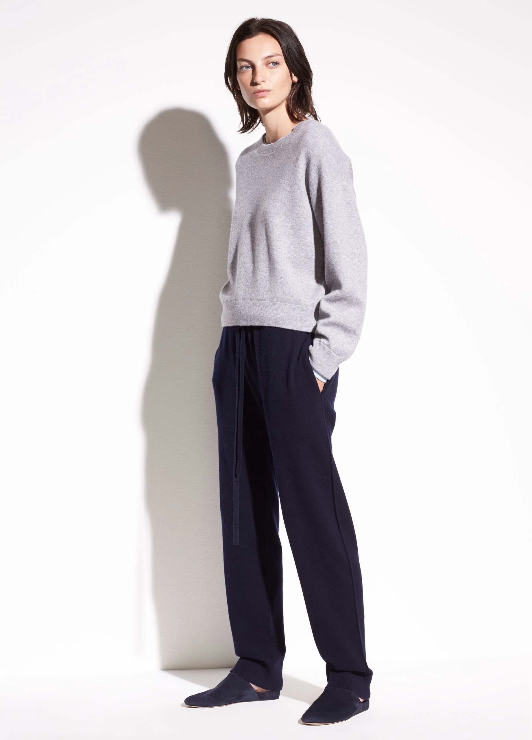 Vince - Double Layer Cashmere and Cotton Crew