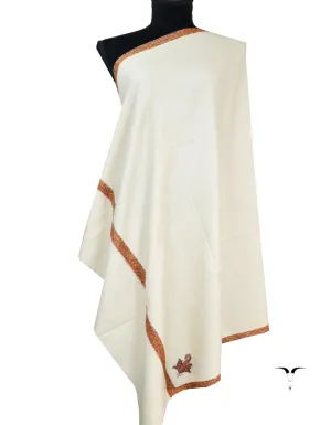 white embroidery pashmina shawl 8547