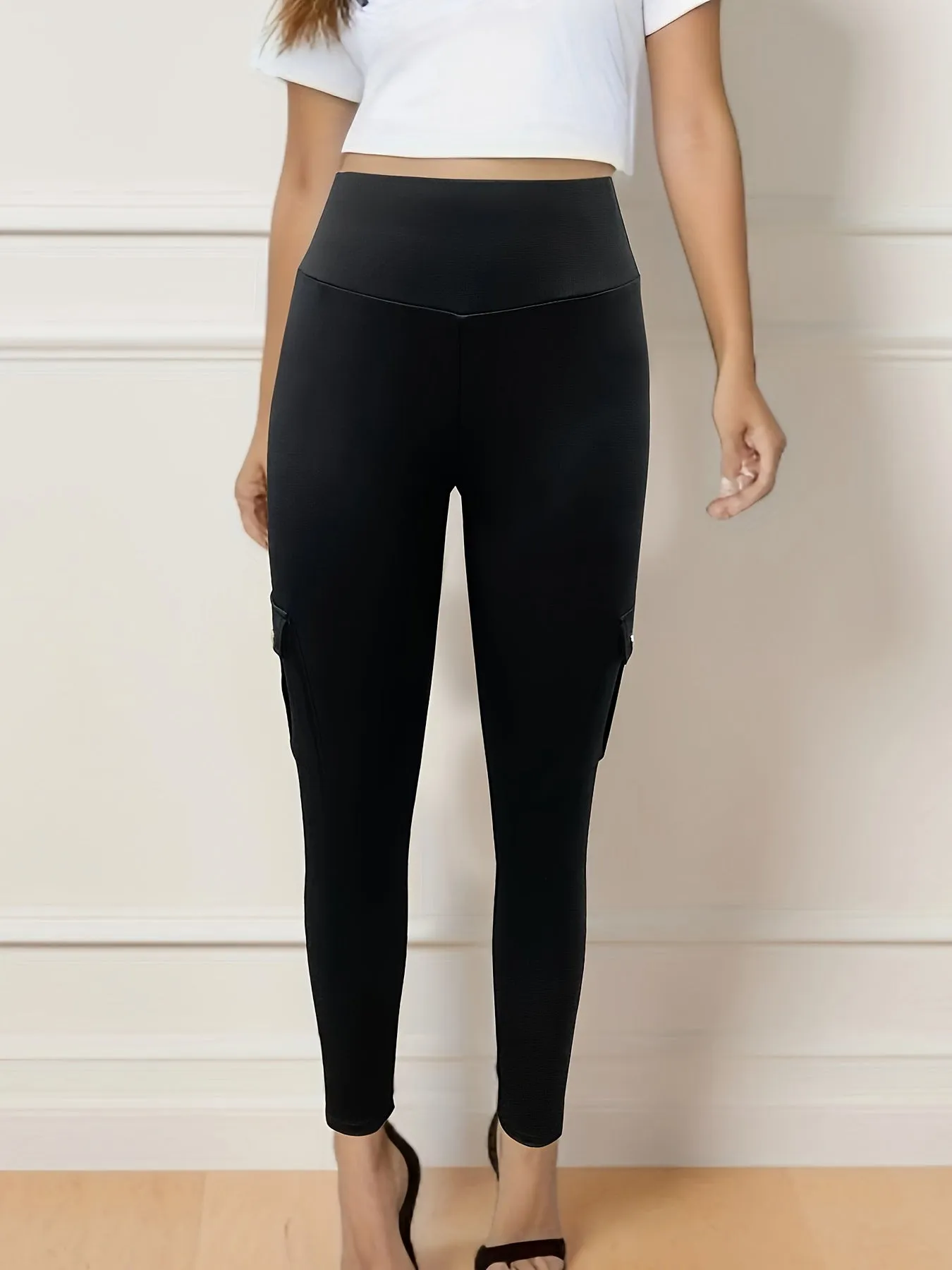 Women's High Waist Yoga Leggings with Pockets - Butt Lifting and Moisture-Wicking Sports Tights for Running and Activewear