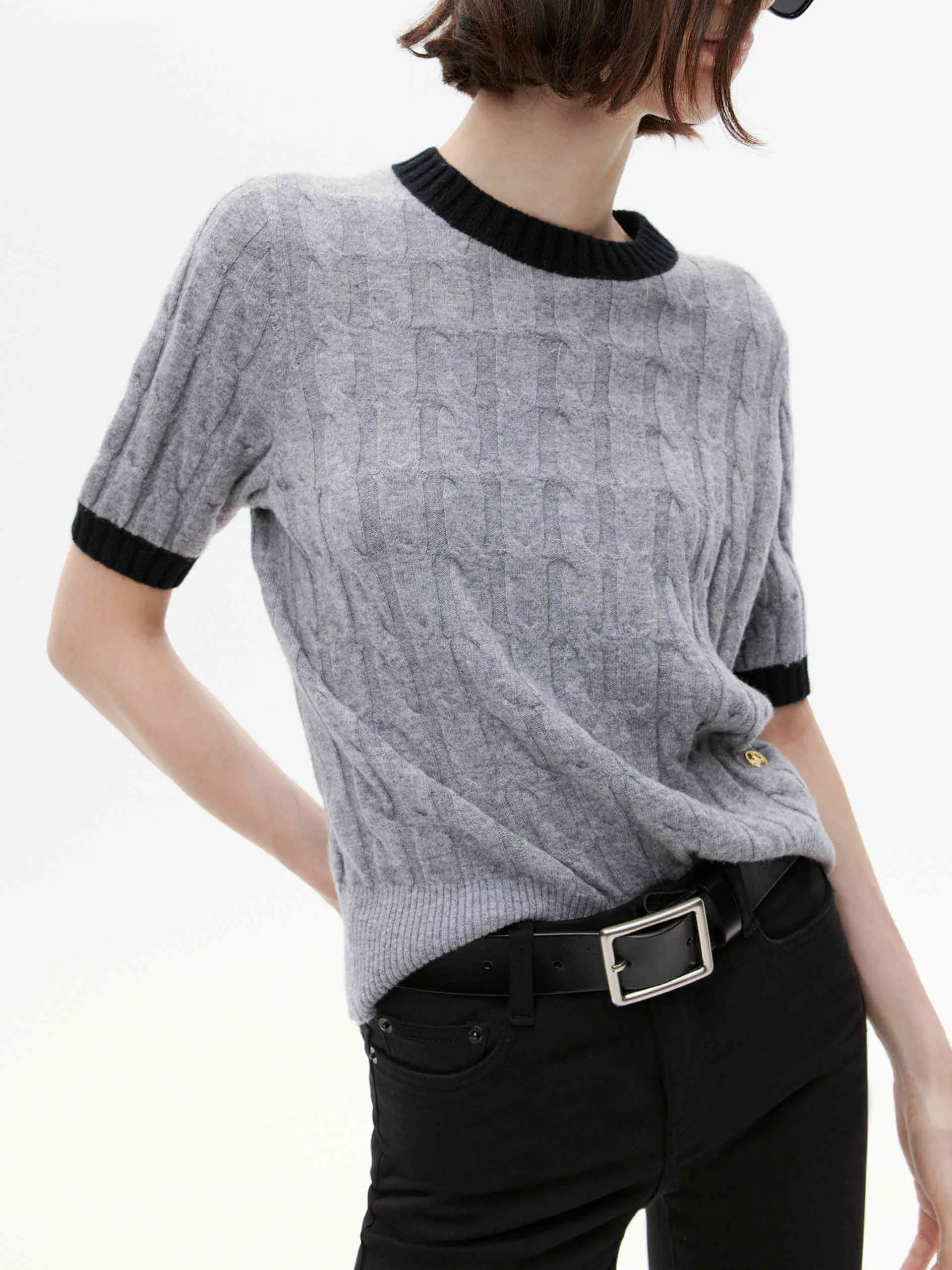 Wool Cashmere Knit Top