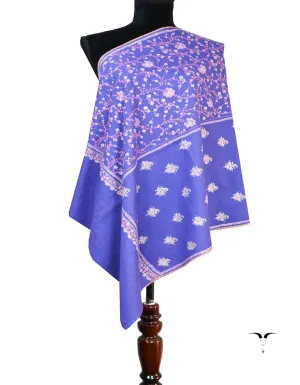 yale blue embroidery pashmina stole 8625