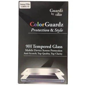 ZipKord ColorGuardz 9H Tempered Glass for Galaxy S5 w/ Metallic Blue Border Trim